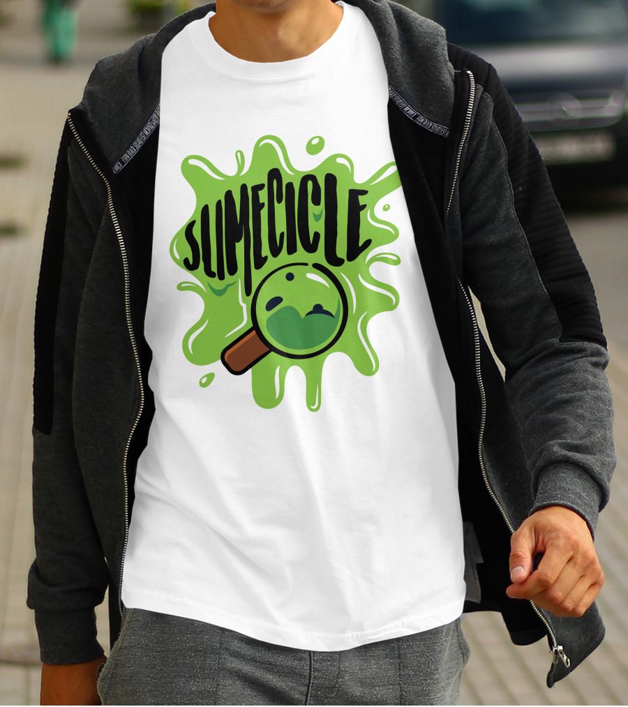 Slimecicle Green Splat Magnifying Glass T-Shirt