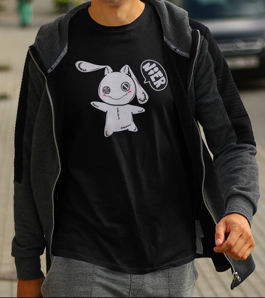 Nier Clothing Tokyo Cutsew Stitched Bunny With Speech Bubble T-Shirt