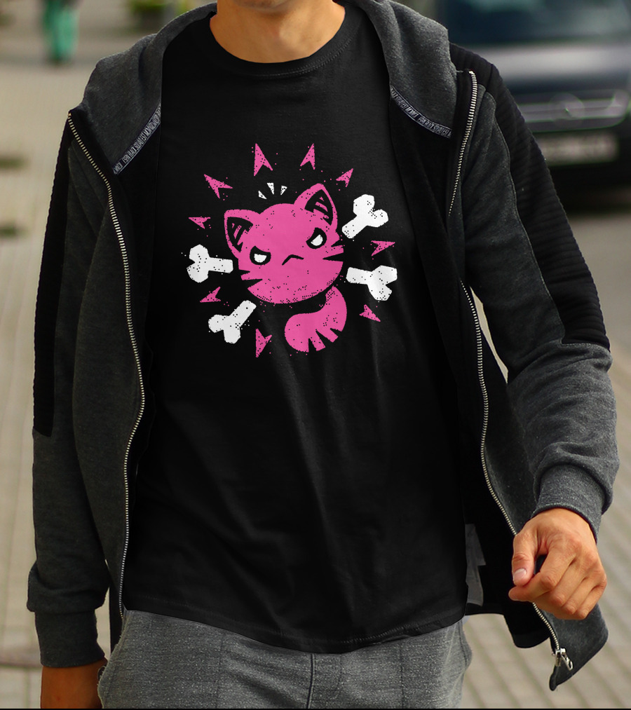 Slime Rancher Merch Ferocious Feral Pink Cat Tony Kuchar T-Shirt