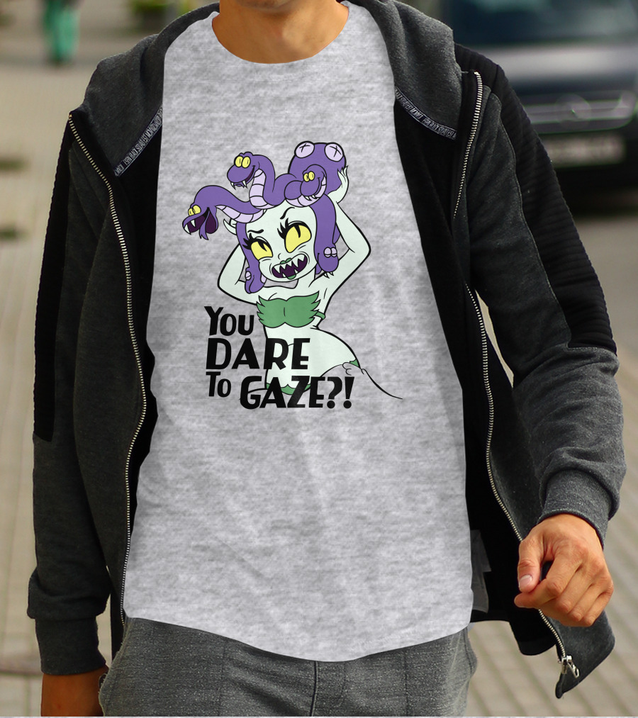 Cuphead Cala Maria Medusa You Dare To Gaze T-Shirt