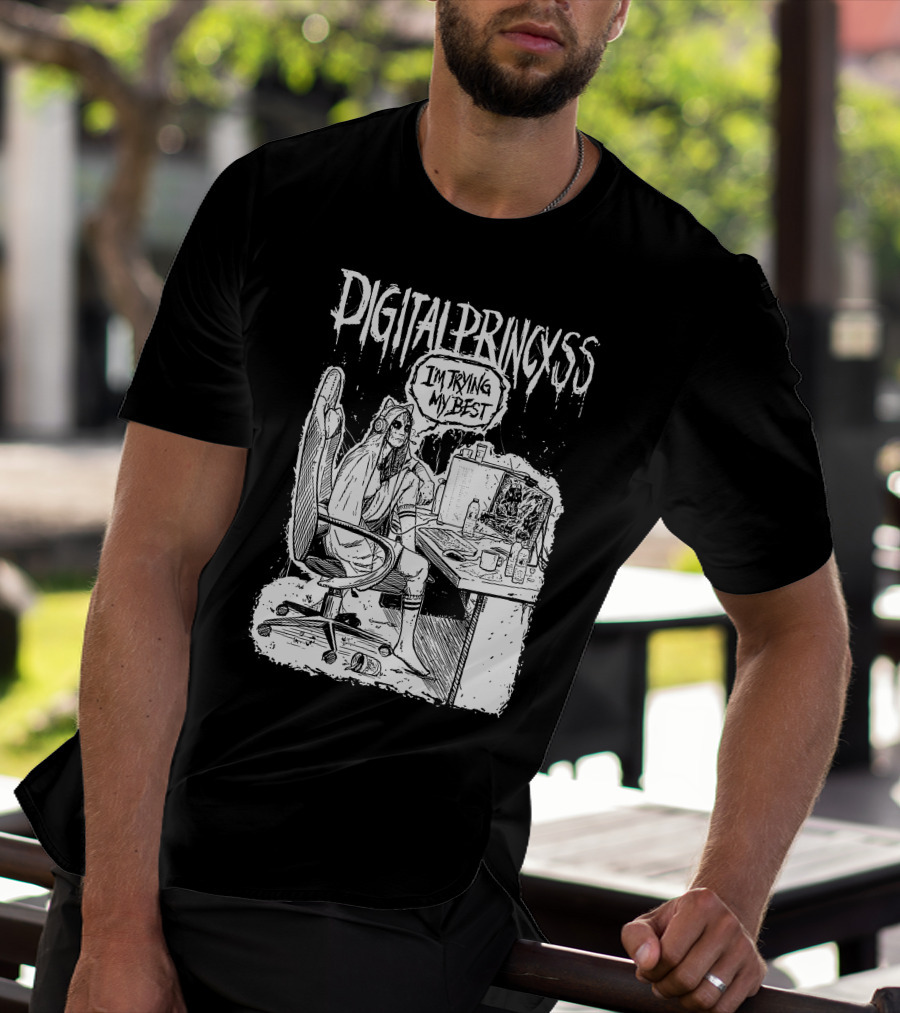 DIGITALPRINCXSS I'M TRYING MY BEST Gaming Setup T-Shirt