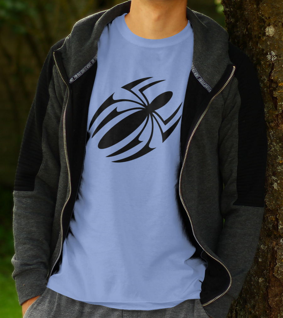 Scarlet Spider Iconic Symbol Blue Background T-Shirt