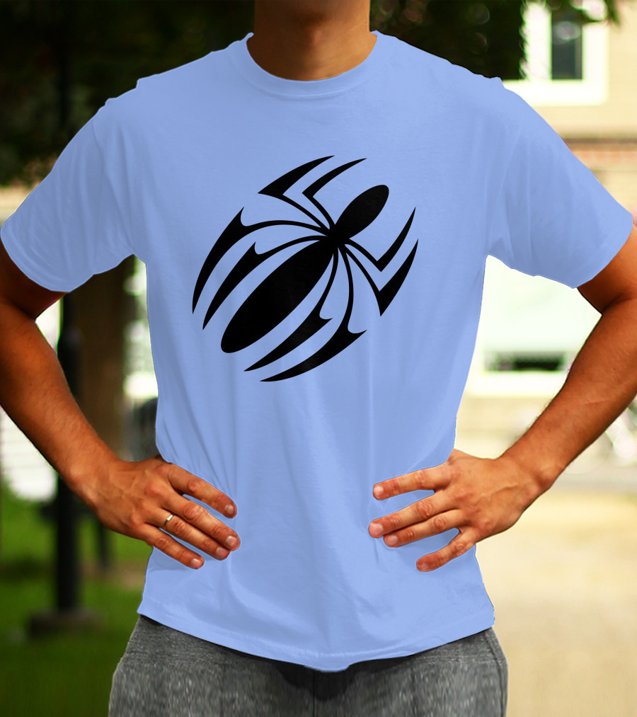 Scarlet Spider Iconic Symbol Blue Background T-Shirt