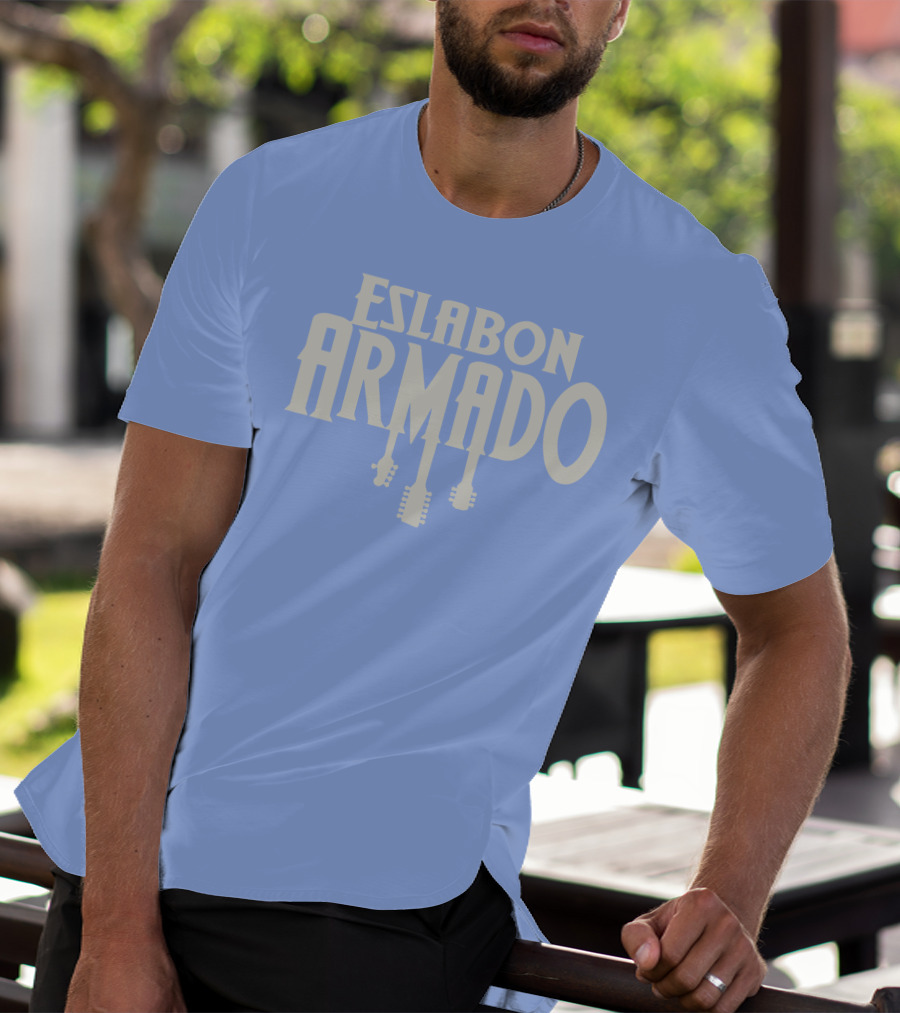 Eslabon Armado Guitar Typography T-Shirt