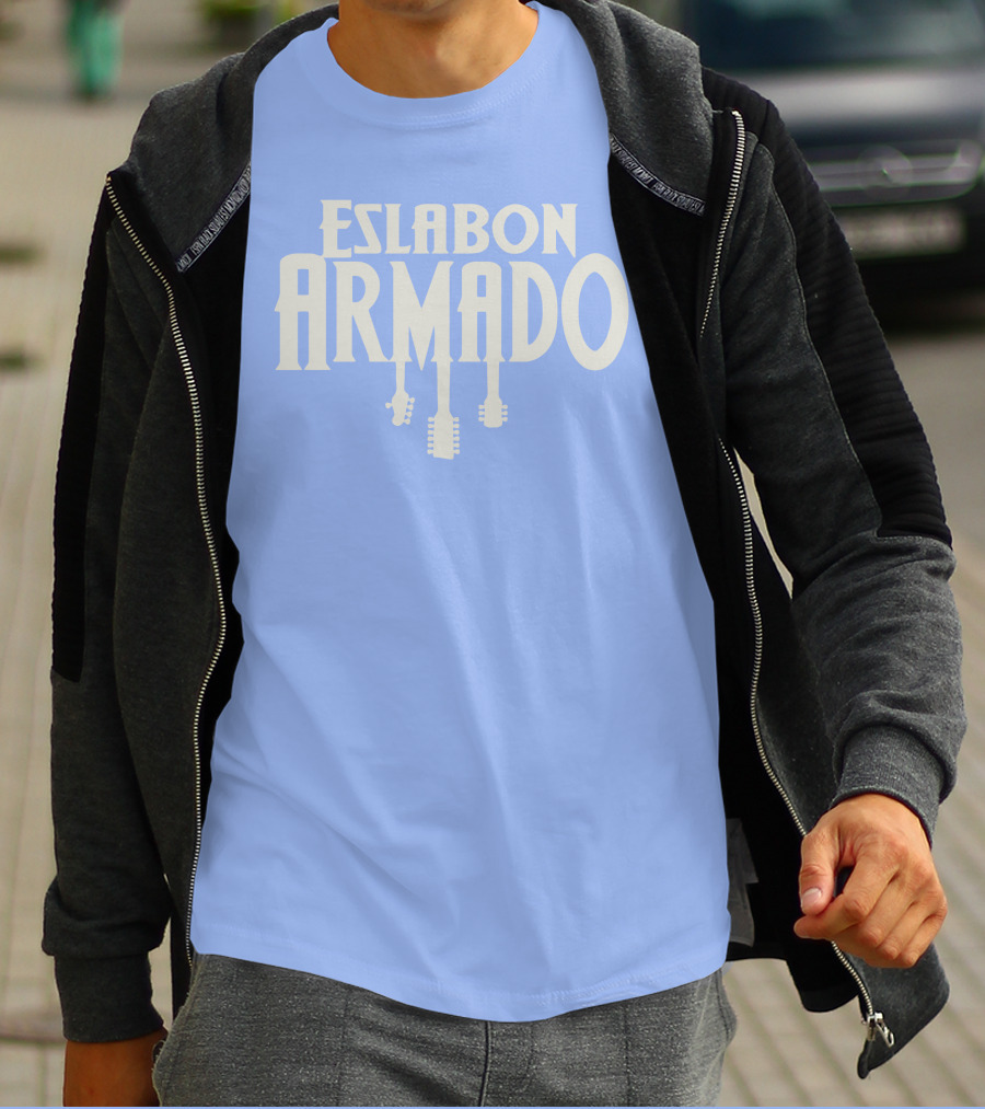 Eslabon Armado Guitar Typography T-Shirt