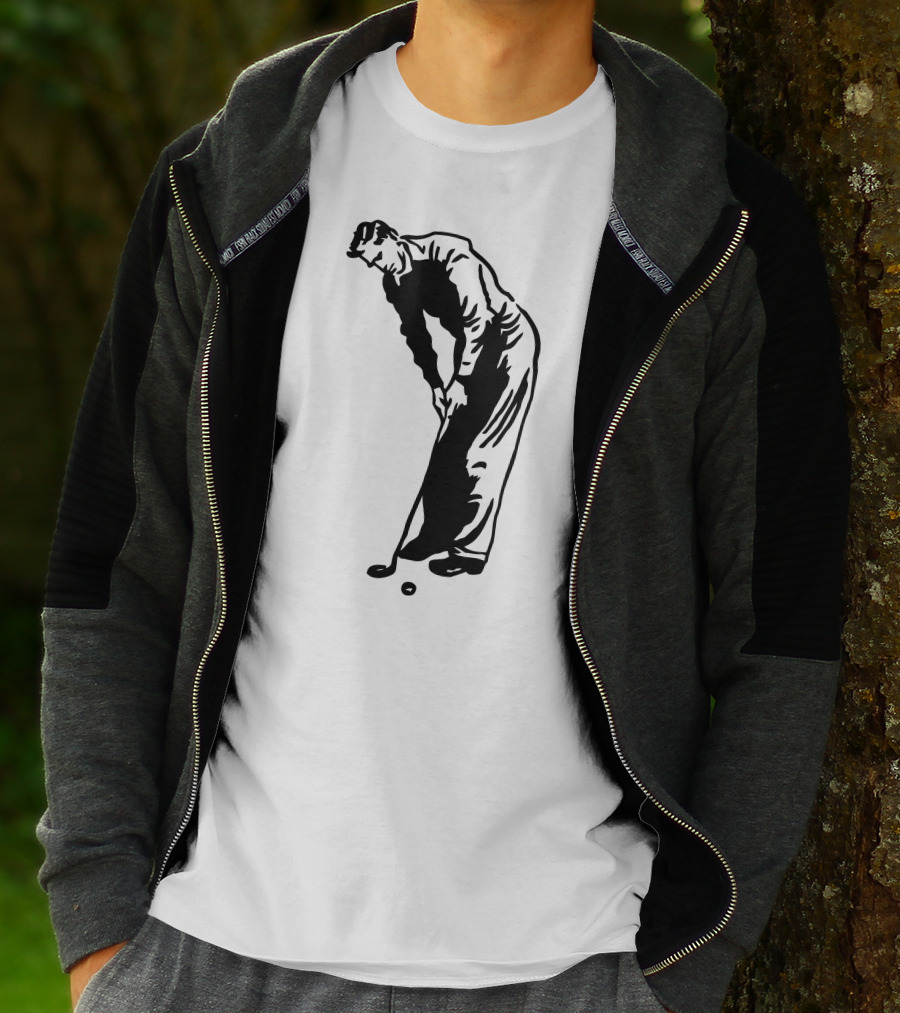 Jack Nicklaus Yellow Golfer Silhouette On Orange T-Shirt