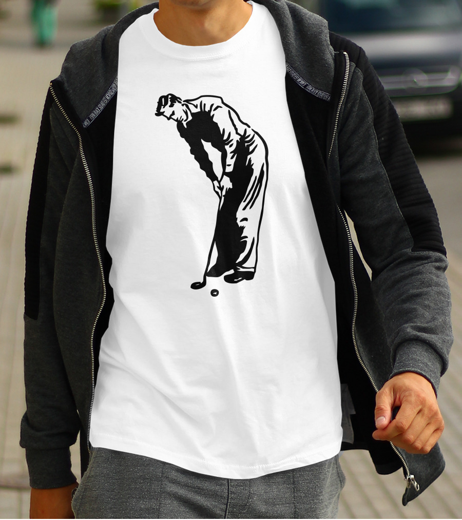 Jack Nicklaus Yellow Golfer Silhouette On Orange T-Shirt