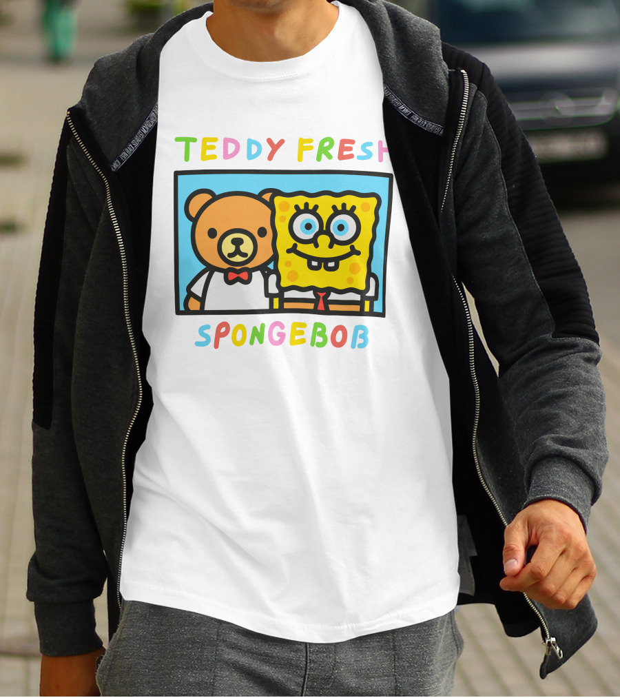 Teddy Fresh SpongeBob Bear Cartoon Collaboration T-Shirt