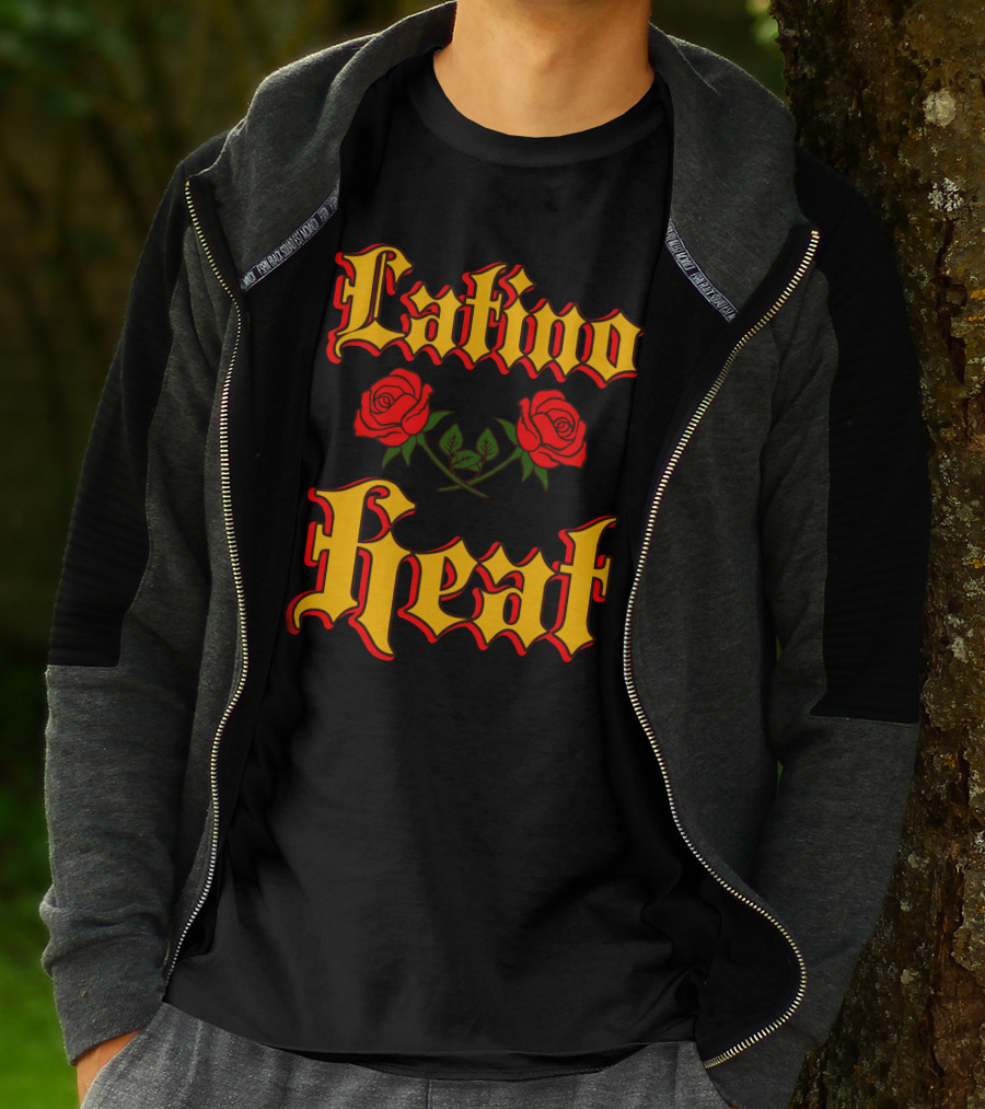 Latino Heat Red Roses Bold Font T-Shirt
