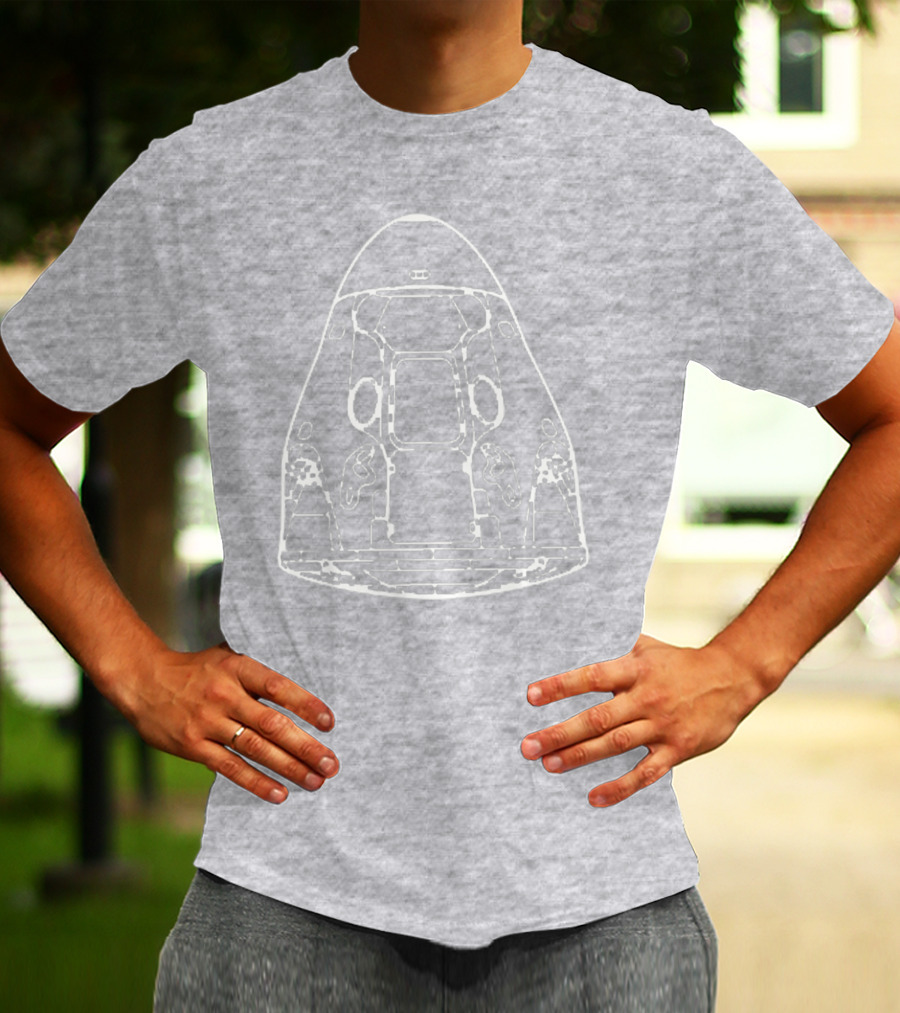 Spacex Dragon Capsule Blueprint T-Shirt
