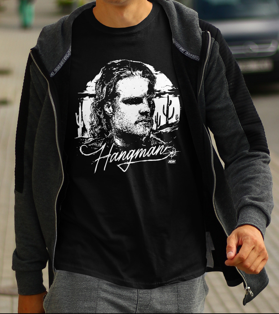 All Elite Wrestling Hangman Adam Page AEW Lonestar Cactus Desert Scene T-Shirt
