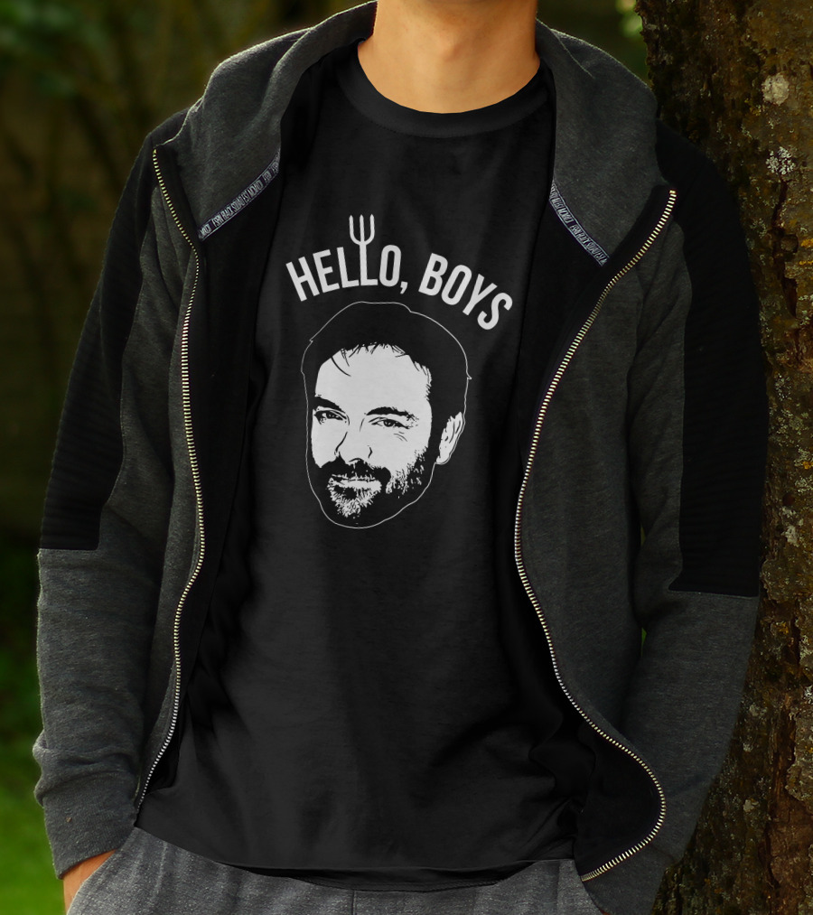 Mark Sheppard Merch Hello Boys Crowley Face T-Shirt