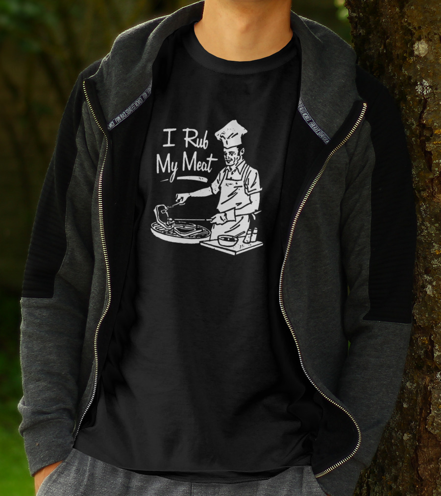 M00nshot I Rub My Meat Chef Grilling Cooking Apron BBQ T-Shirt