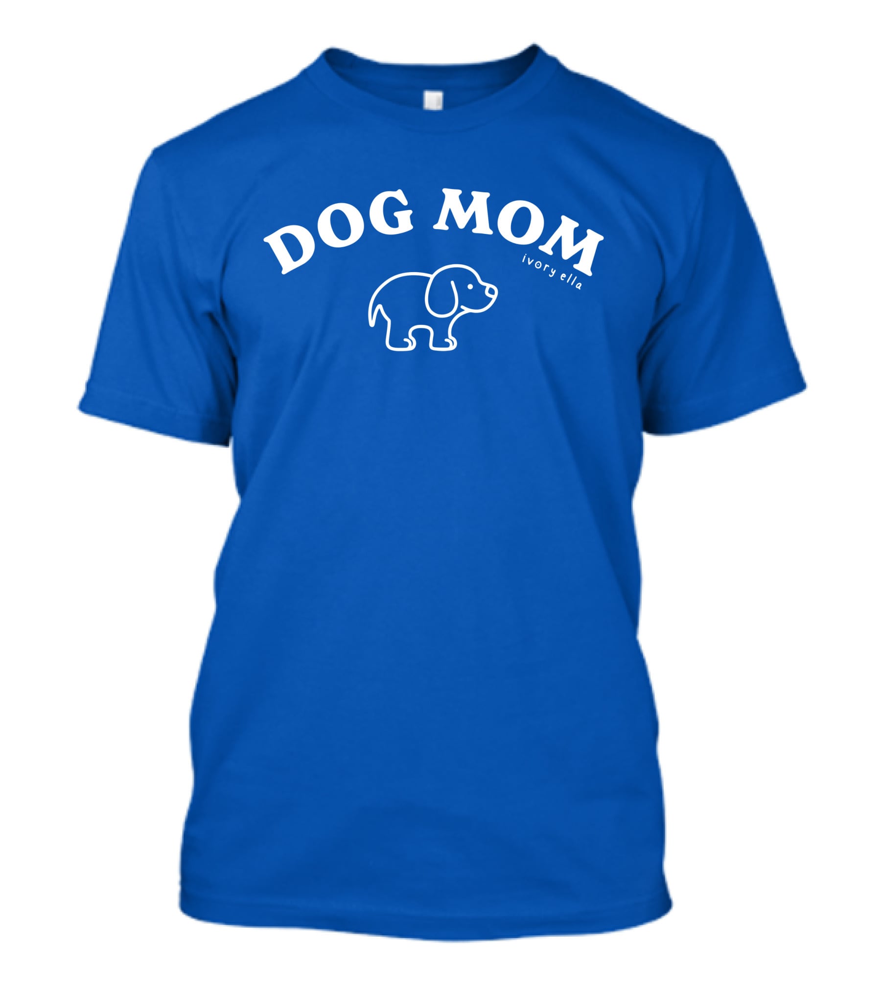 Natalie Decker Ivory Ella Dog Mom Blue T-Shirt