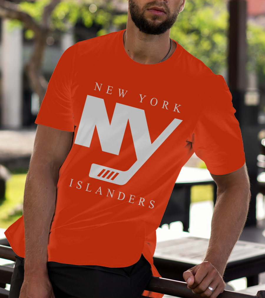 New York Islanders NY Hockey Text Stamp T-Shirt