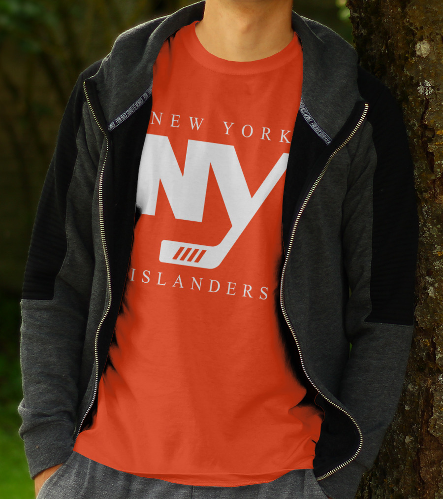 New York Islanders NY Hockey Text Stamp T-Shirt
