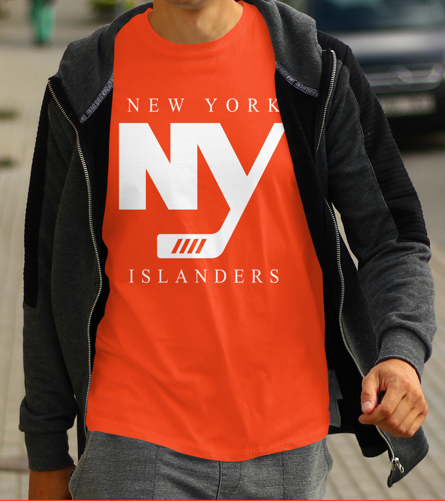 New York Islanders NY Hockey Text Stamp T-Shirt
