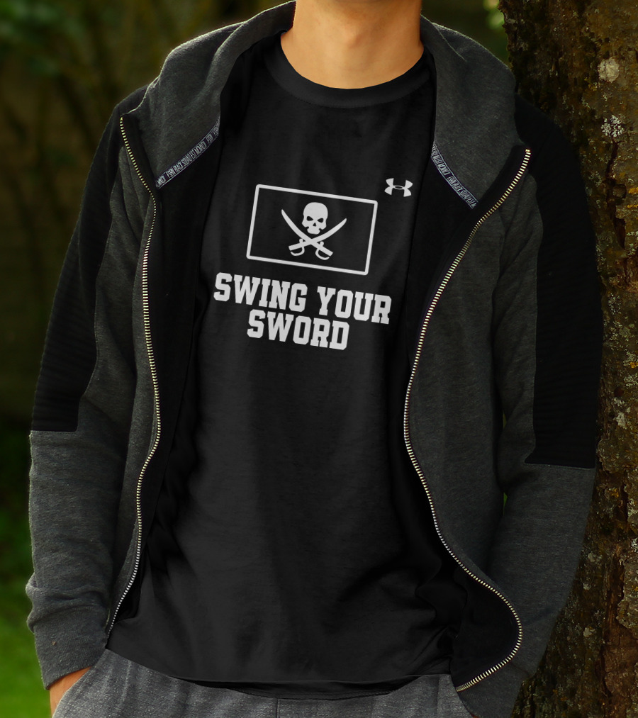 Joey McGuire Swing Your Sword Texas Tech Football Skull And Crossed Swords T-Shirt