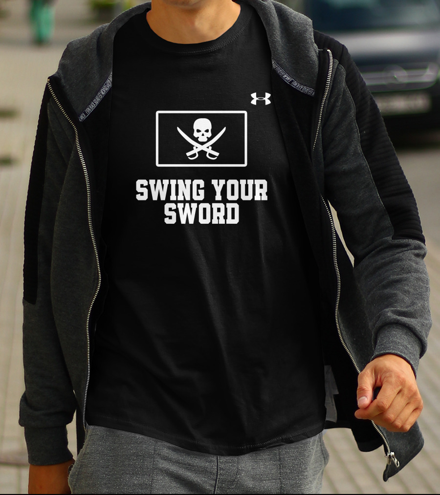 Joey McGuire Swing Your Sword Texas Tech Football Skull And Crossed Swords T-Shirt