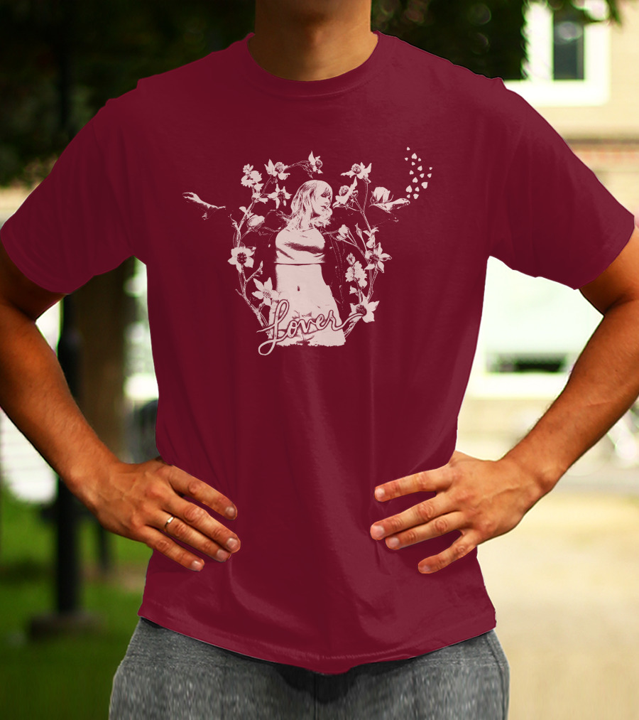 Taylor Swift Lover Floral Silhouette Summer T-Shirt