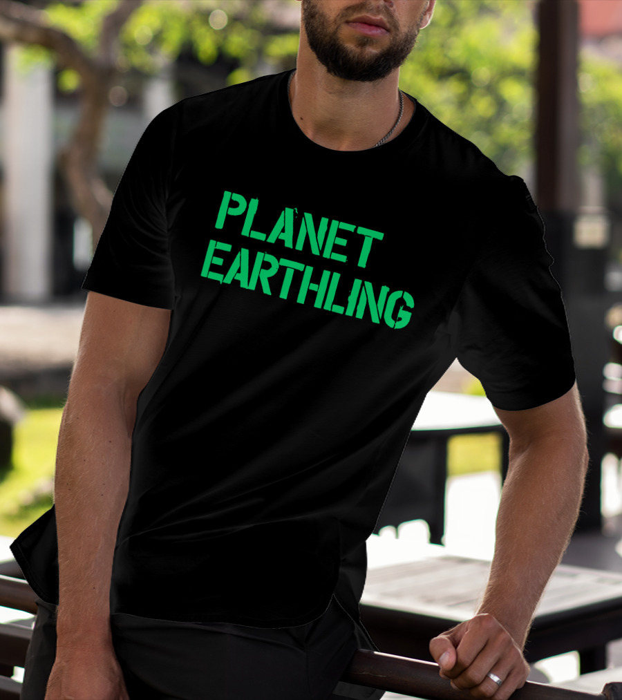 Punkmasters Planet Earthling Bold Green Text T-Shirt