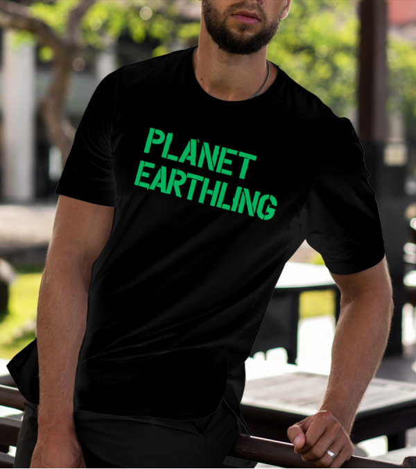 Punkmasters Planet Earthling Bold Green Text T-Shirt