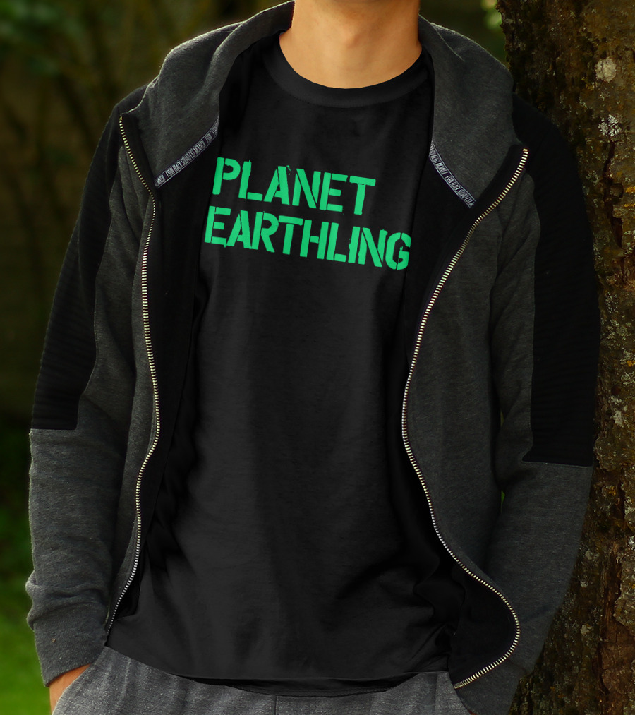 Punkmasters Planet Earthling Bold Green Text T-Shirt