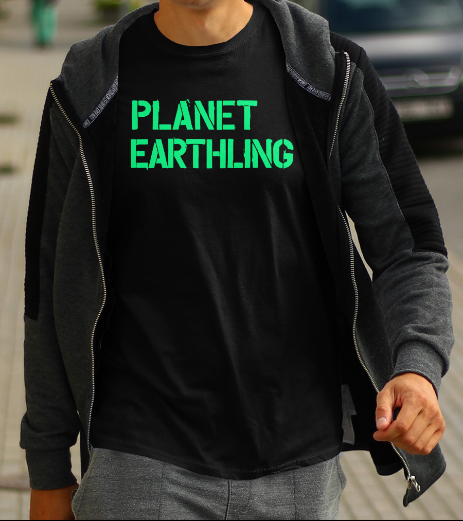 Punkmasters Planet Earthling Bold Green Text T-Shirt
