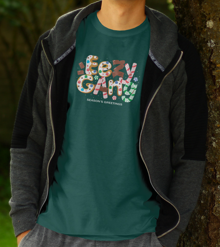 Yeezy Gang Festive Holiday Cookie Lettering T-Shirt