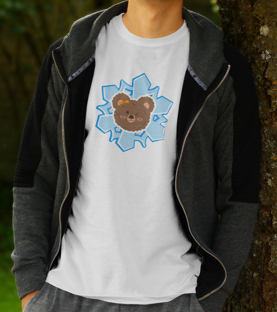 Christmas Bears Snowflake Adorable Bear Head T-Shirt