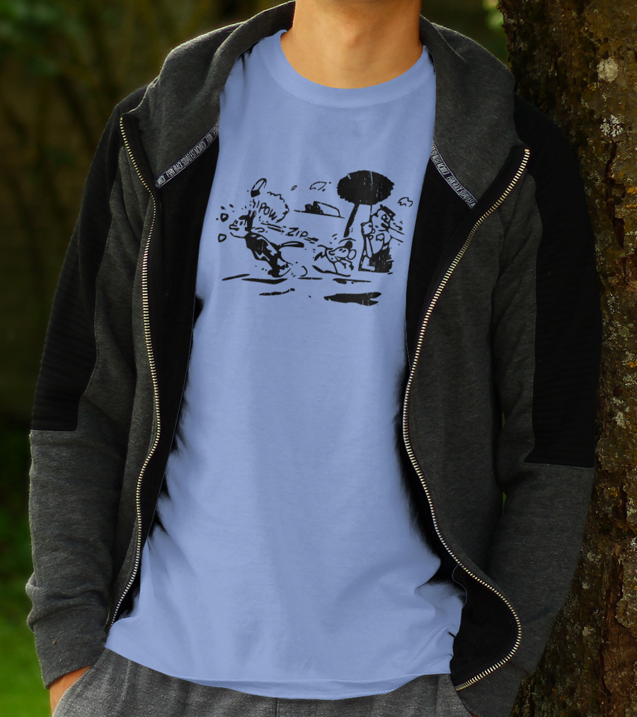 Krazy Kat Jules Pow Zip Comic Scene T-Shirt