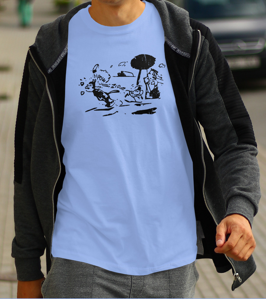 Krazy Kat Jules Pow Zip Comic Scene T-Shirt