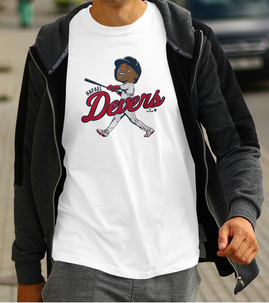 Rafael Devers Baseball Caricature With Swinging Pose T-Shirt