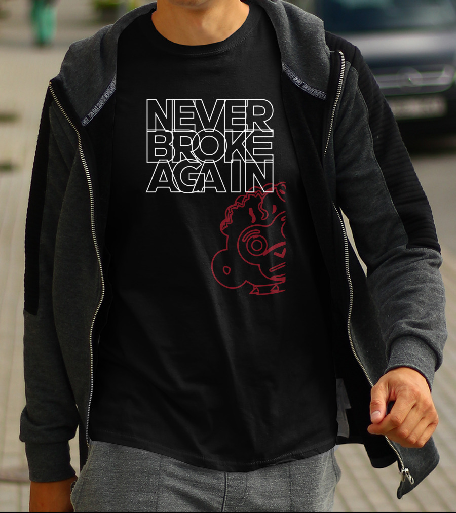 Never Broke Again Overlap Cartoon T-Shirt