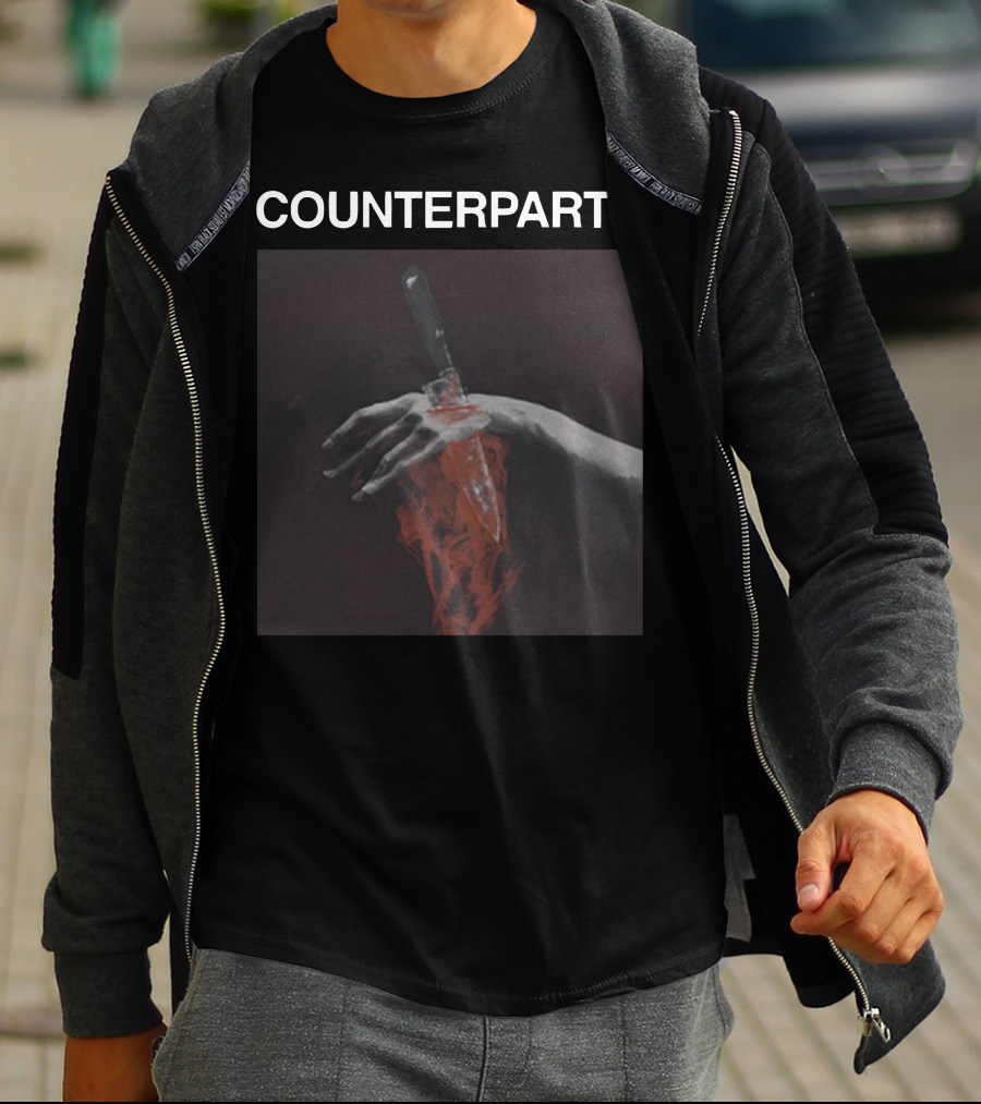 COUNTERPARTS Hand With Knife And Red Paint T-Shirt