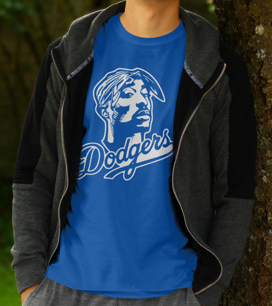 Tupac Dodgers Urban Streetwear Icon Collaboration T-Shirt