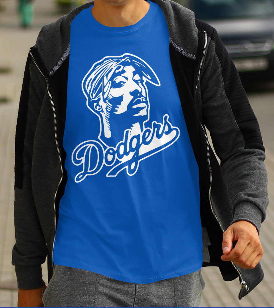 Tupac Dodgers Urban Streetwear Icon Collaboration T-Shirt