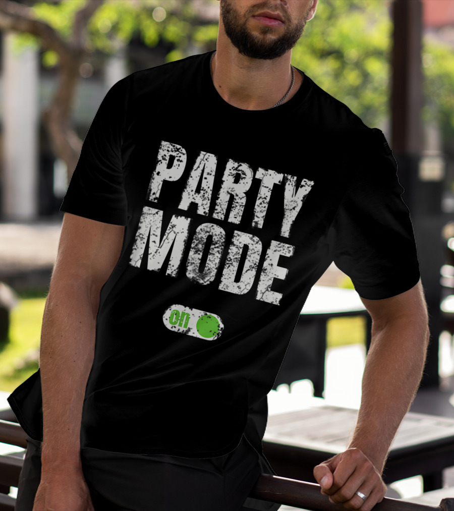 Party Mode On Off Sequin Switch Green Button T-Shirt