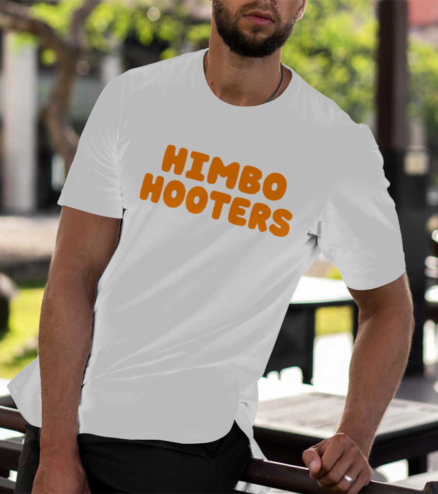 Himbo Hooters Bold Orange Retro-Inspired Text T-Shirt
