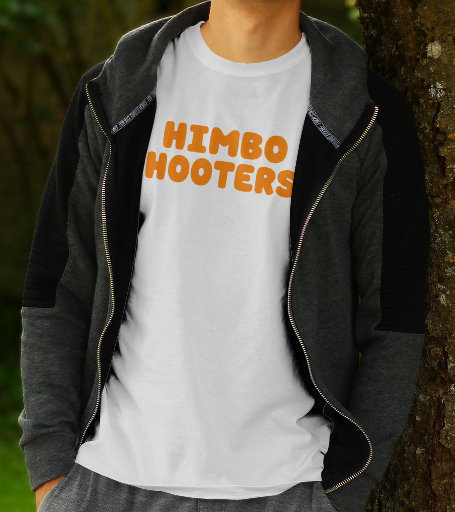 Himbo Hooters Bold Orange Retro-Inspired Text T-Shirt