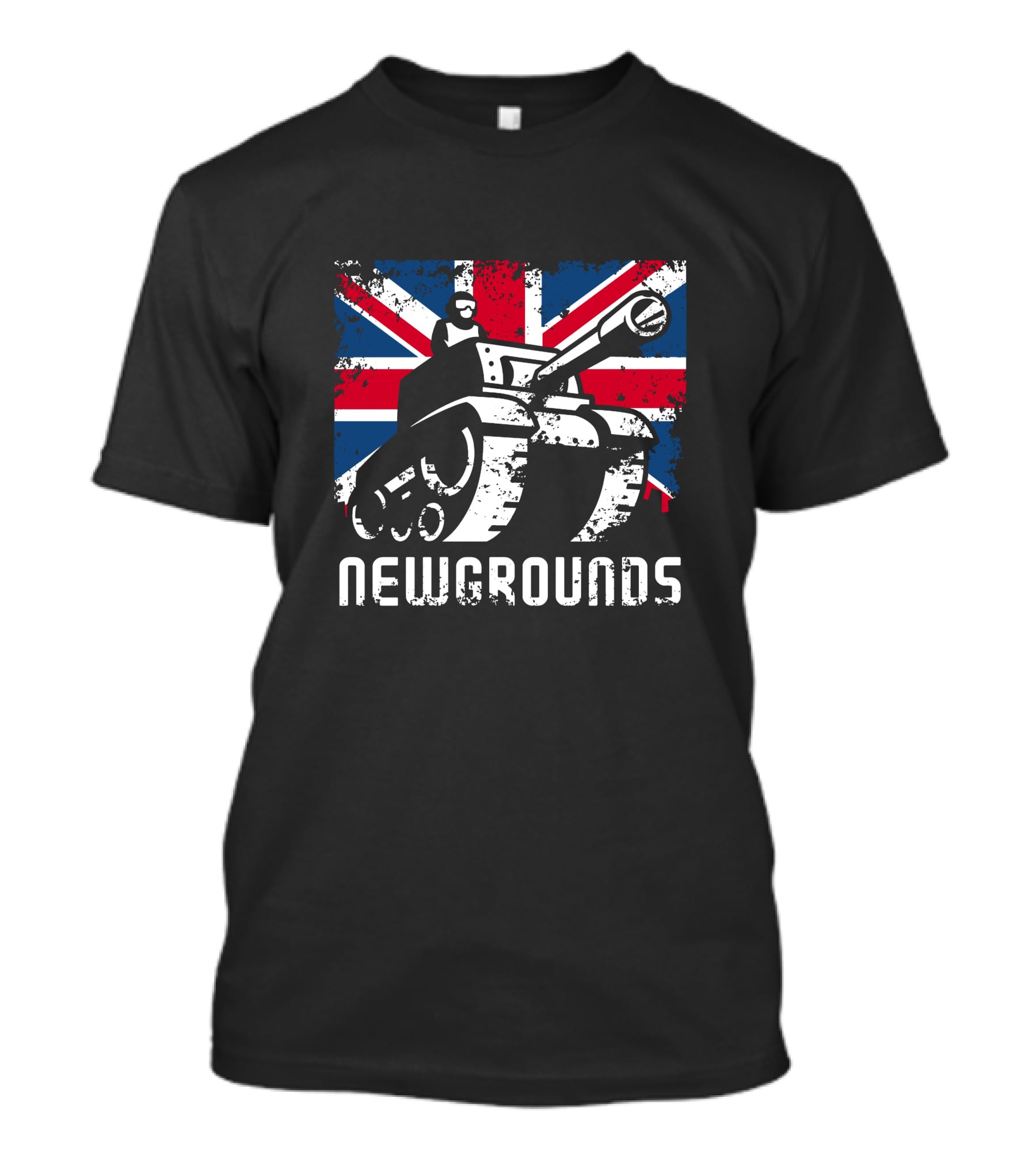 Newgrounds Tank Over Union Jack UK T-Shirt