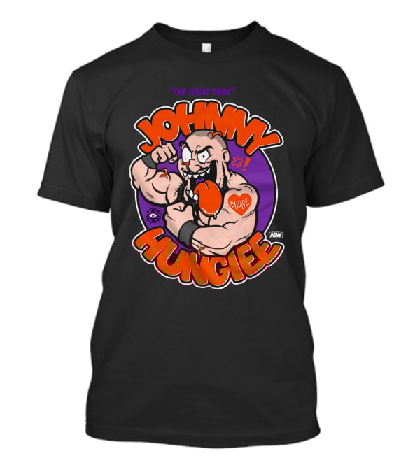 AEW Johnny Hungiee The Meat Man Budge T-Shirt