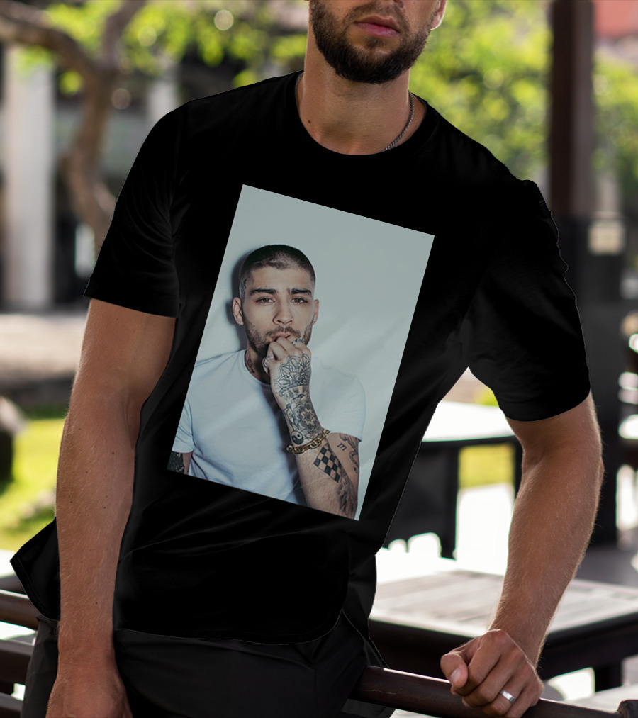 Zayn Malik Tattoo Style White Tee Casual Look T-Shirt