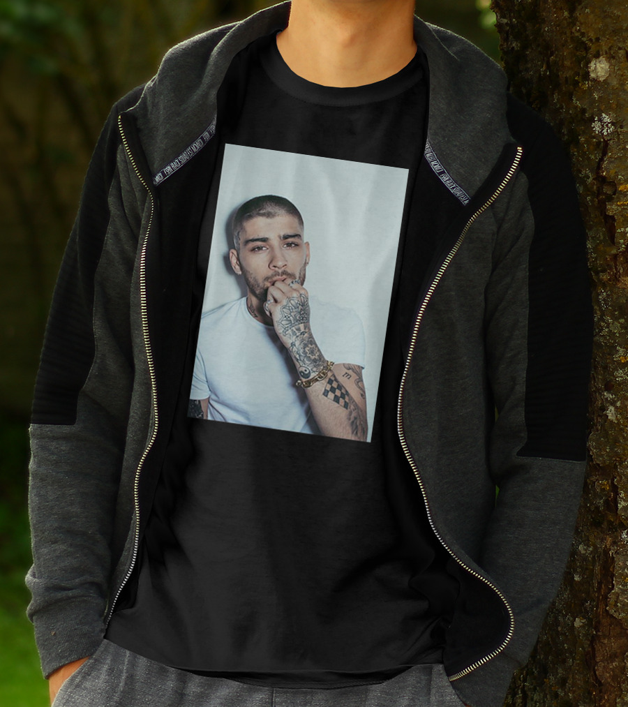 Zayn Malik Tattoo Style White Tee Casual Look T-Shirt