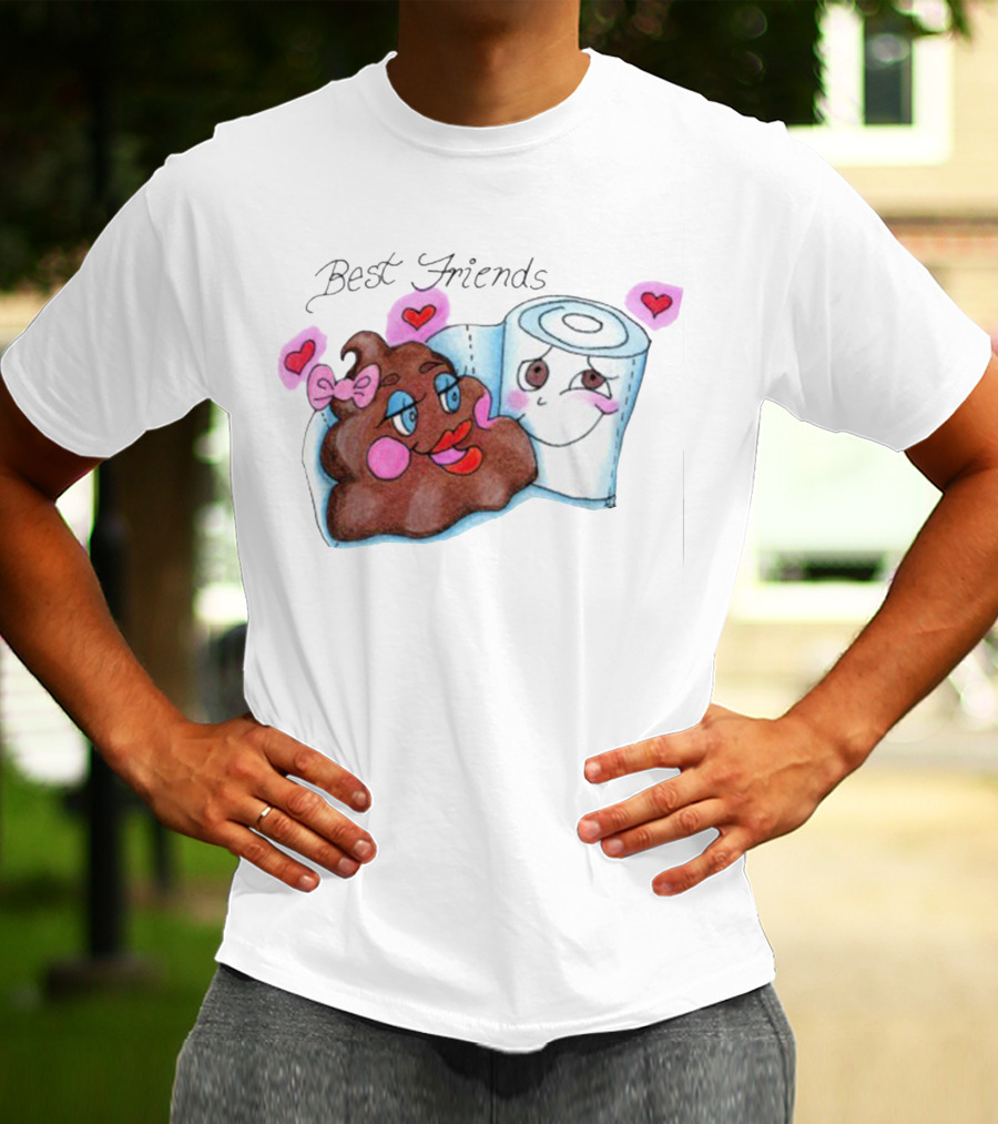 Best Friends Poop And Toilet Paper With Hearts T-Shirt