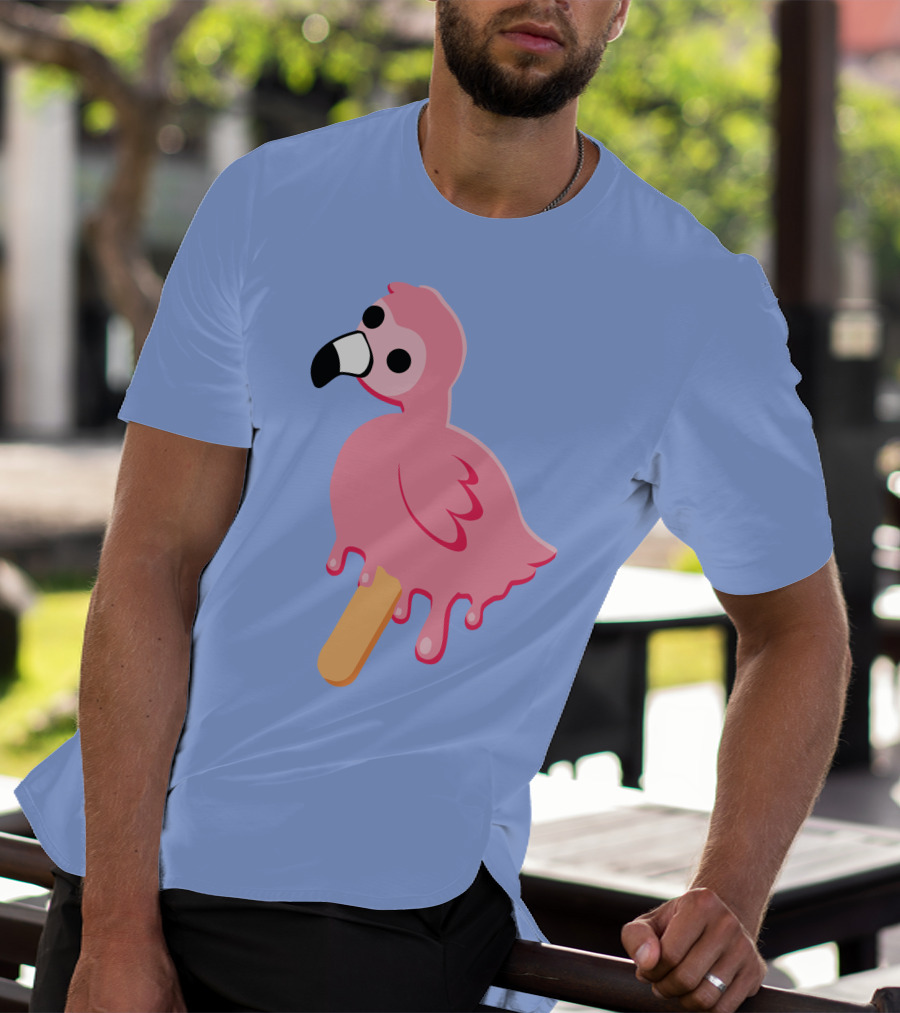 Flamingo Popsicle Melting Drip T-Shirt