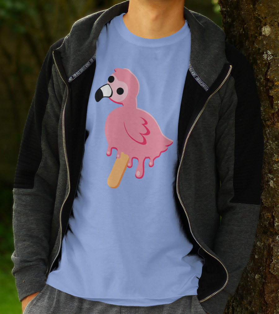 Flamingo Popsicle Melting Drip T-Shirt