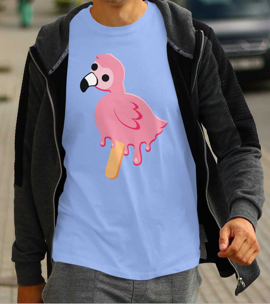 Flamingo Popsicle Melting Drip T-Shirt