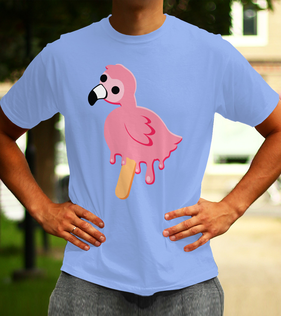 Flamingo Popsicle Melting Drip T-Shirt