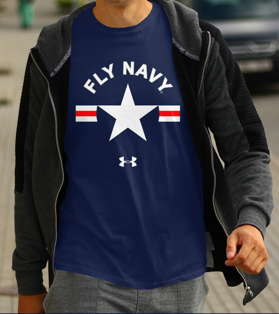 FLY NAVY Under Armour White Star Red Stripes T-Shirt